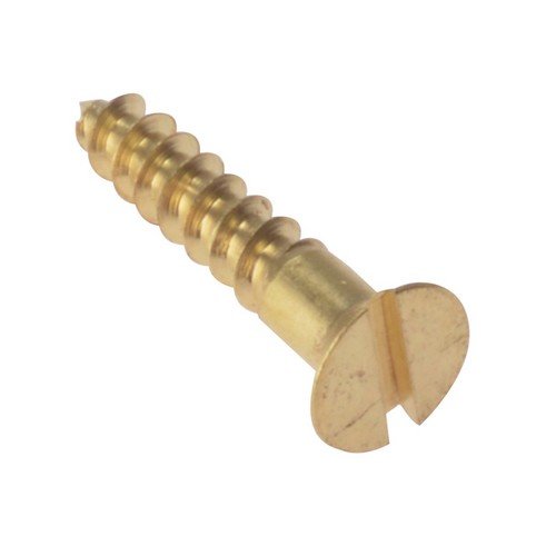 Forge CSK1146BR Wood Screw Slotted CSK Solid Brass 1.1 / 4in x 6 Box of 200